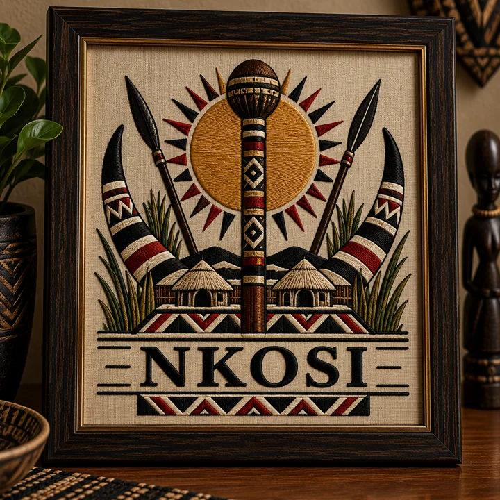 Family-name embroidery design example